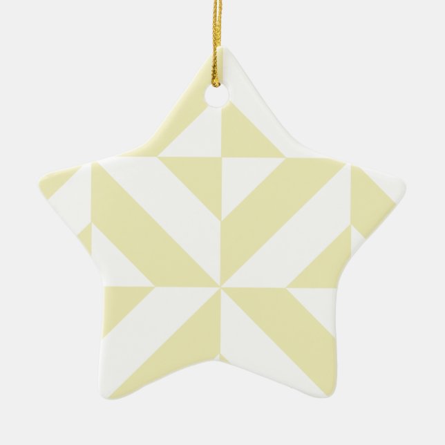 Pale Gold Geometric Deko Cube Pattern Keramikornament (Vorne)