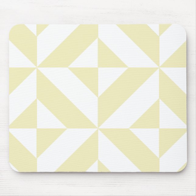 Pale Gold Geometric Deko Cube Pattern Mousepad (Vorne)