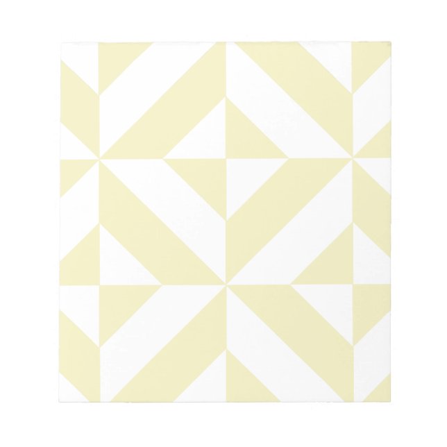Pale Gold Geometric Deko Cube Pattern Notizblock (Vorderseite)