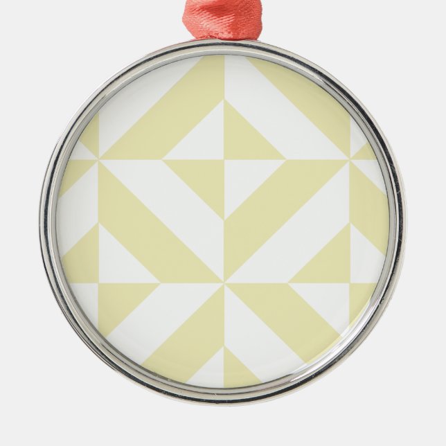 Pale Gold Geometric Deko Cube Pattern Ornament Aus Metall (Vorne)