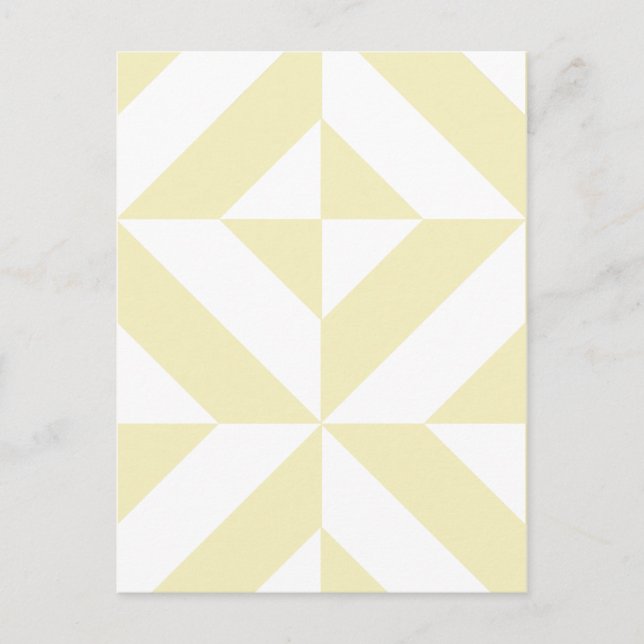 Pale Gold Geometric Deko Cube Pattern Postkarte (Vorderseite)
