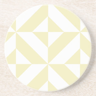 Pale Gold Geometric Deko Cube Pattern Sandstein Untersetzer