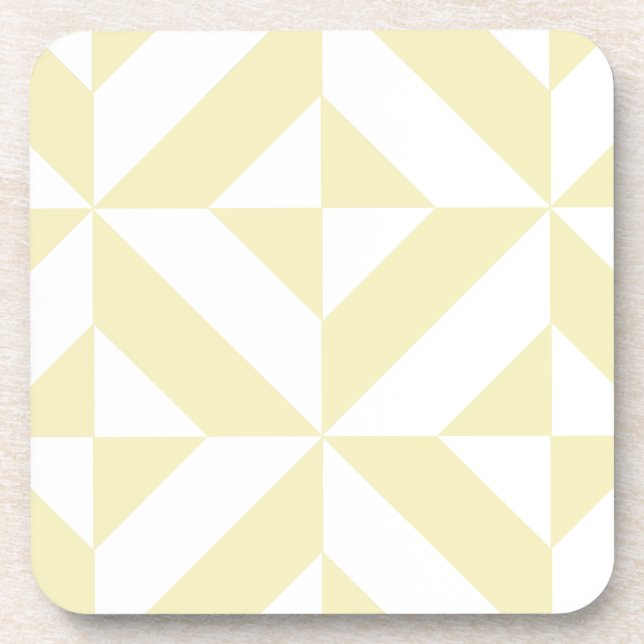 Pale Gold Geometric Deko Cube Pattern Untersetzer (Vorderseite)
