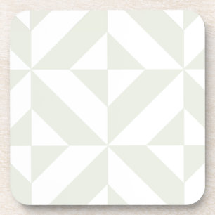 Pale Gray Geometric Deco Cube Pattern Untersetzer
