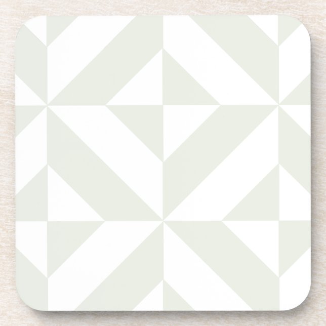 Pale Gray Geometric Deco Cube Pattern Untersetzer (Vorderseite)