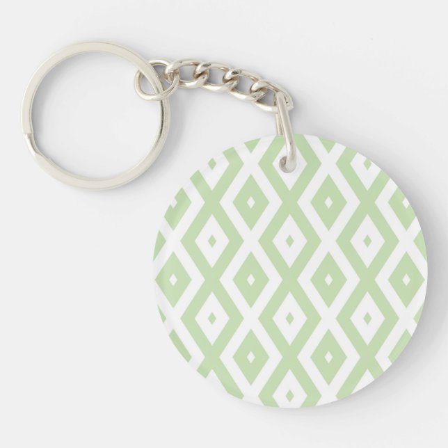 Pale green and white diamond pattern schlüsselanhänger (Vorderseite)