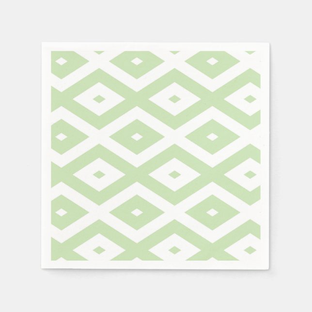 Pale green and white diamond pattern serviette (Vorderseite)