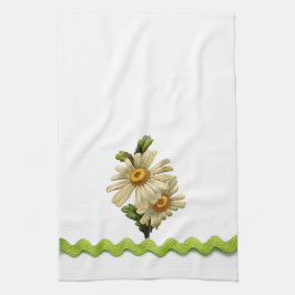 Pale Green Daisy Geschirrtuch