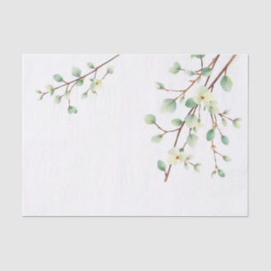 Pale Green Eucalyptus Watercolor Seidenpapier