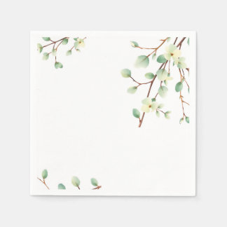 Pale Green Eucalyptus Watercolor Serviette