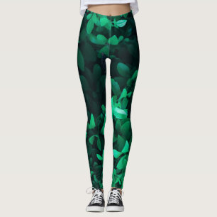 Pale Green Leaf Plante Pastel Colors Leggings