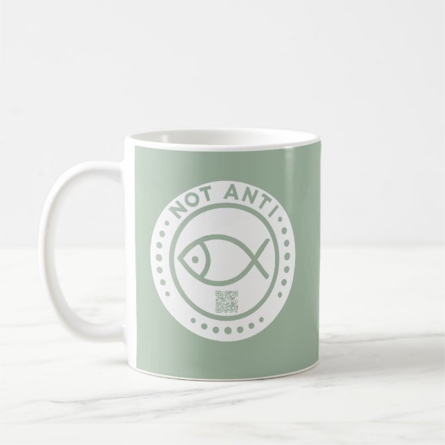 Pale green NotAntiFish mug (Gauche)