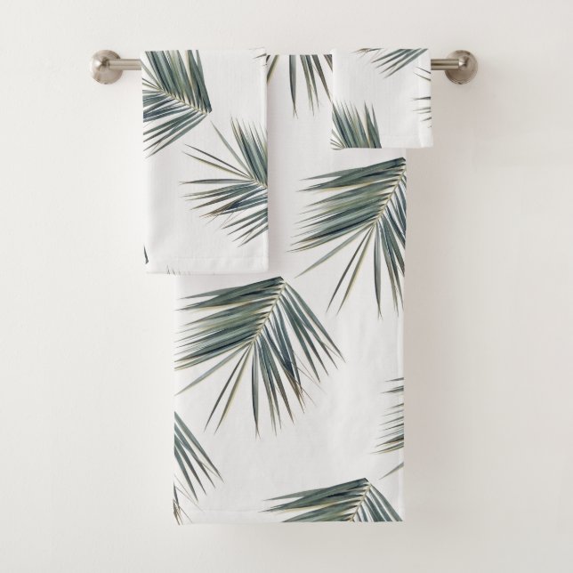 Pale Green Palm Tree Feuille Motif (En situation)