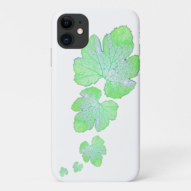 Pale Green Squash Feuille Texture iPhone 11 Coque (Dos)