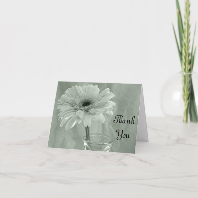 Pale Green Tinted Daisy Vielen Dank Dankeskarte (Vorderseite)