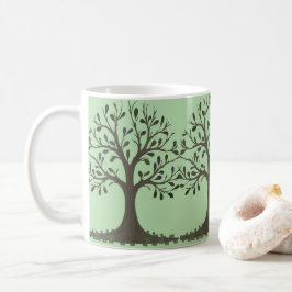 🌳 Pale Green Tree of Life Coffee Mug Kaffeetasse