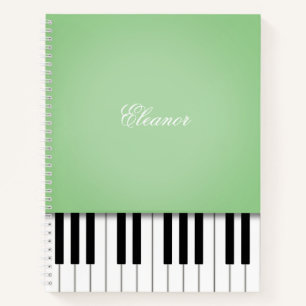 Pale grüne Klaviermusik-Tastatur individuell Notizbuch
