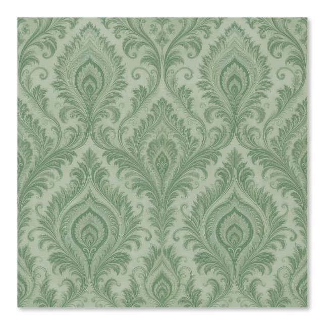 Pale Jade Pfauenfeder-Damaskus | Persisch-A Tapete (Vorderseite)