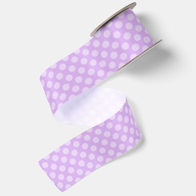 Pale Lavender Polka Dot Satinband (Rückseite)