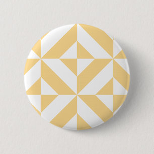 Pale Melon Geometric Deko Cube Pattern Button