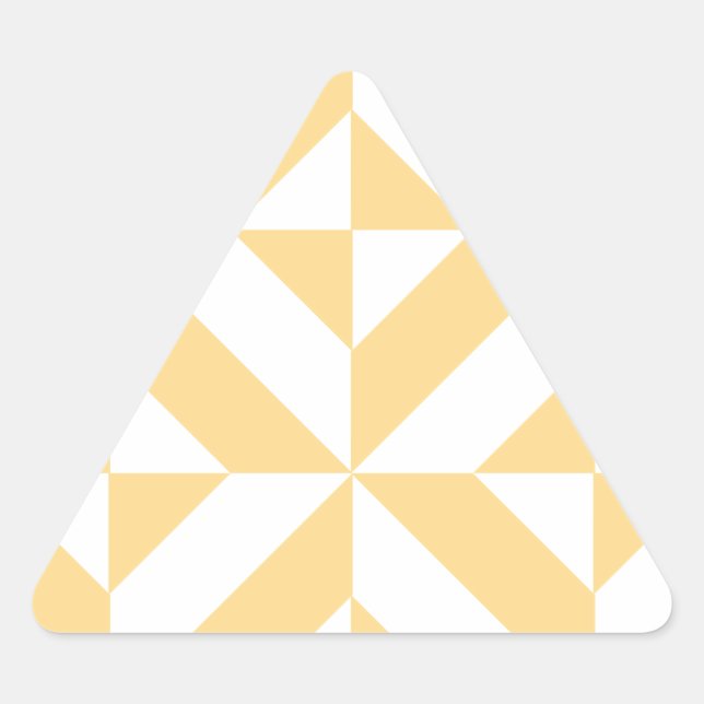 Pale Melon Geometric Deko Cube Pattern Dreieckiger Aufkleber (Vorderseite)