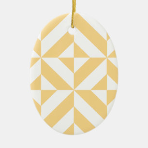 Pale Melon Geometric Deko Cube Pattern Keramikornament