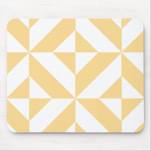 Pale Melon Geometric Deko Cube Pattern Mousepad