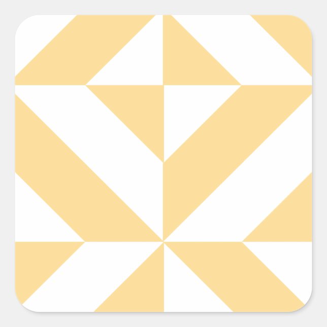Pale Melon Geometric Deko Cube Pattern Quadratischer Aufkleber (Vorderseite)