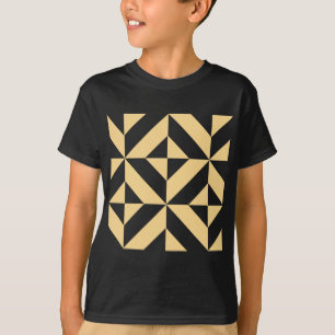 Pale Melon Geometric Deko Cube Pattern T-Shirt