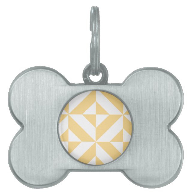 Pale Melon Geometric Deko Cube Pattern Tiermarke (Vorderseite)