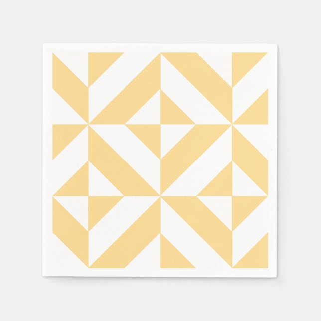 Pale Melon Geometric Deko Pattern Serviette (Vorderseite)
