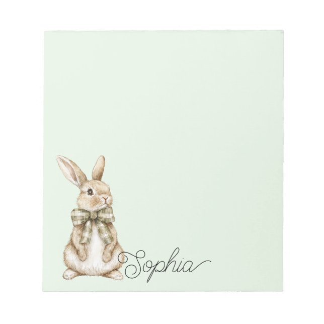Pale Mint Bunny Rabbit   Notizblock (Vorderseite)