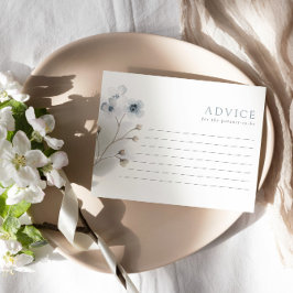 Pale Modern Simple Floral Baby Shower Advice Card Hinweiskarte