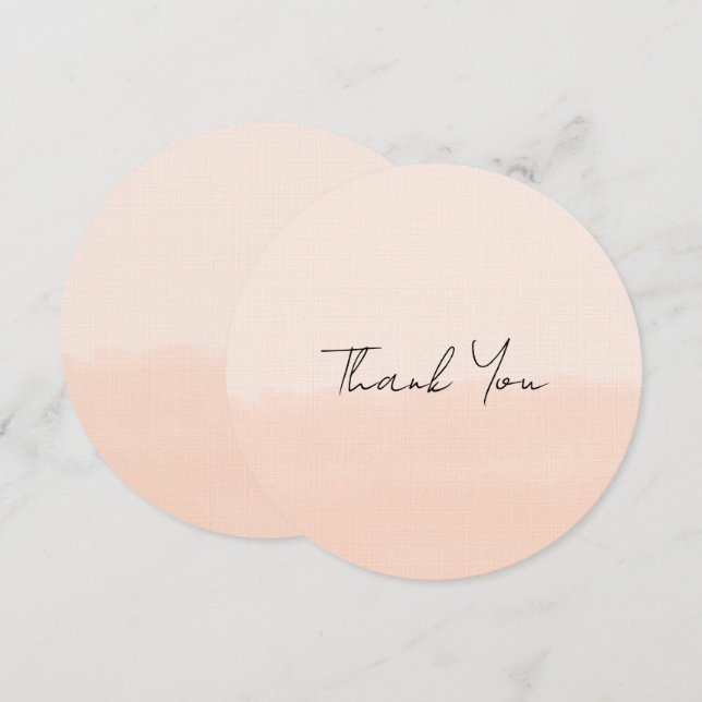 Pale Orange Watercolor Dankeskarte (Vorne/Hinten)