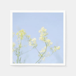 Pale Pastel Blue Sky Wilde Blume Meadow Serviette