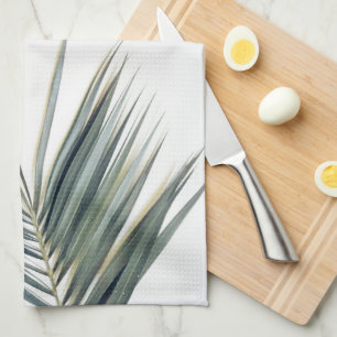 Pale Pastel Green Palm Tree Leaf Geschirrtuch