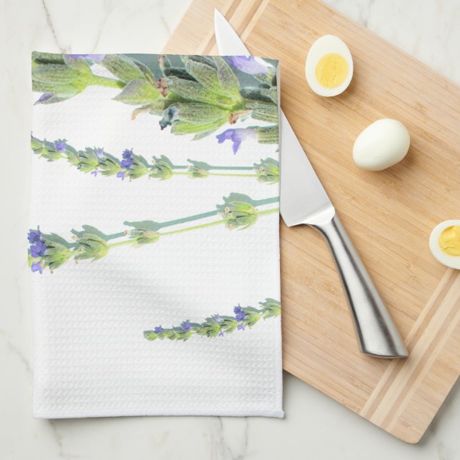 Pale Pastel Lila Lavender Blume Décor Geschirrtuch (Viertel Falte)