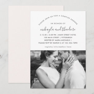 Pale Peach Couples Shower Photo Invitation