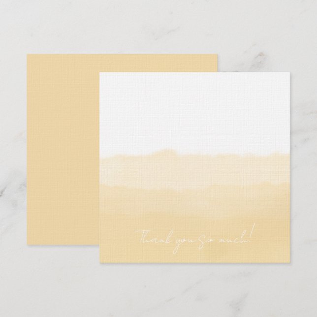 Pale Peach Folded Thank You Card Dankeskarte (Vorne/Hinten)