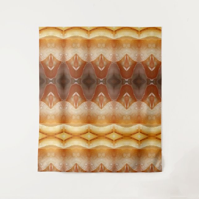 Pale Peachy Ikat Pouf Wandteppich (Vorderseite)