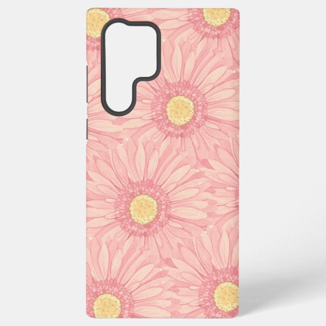 Pale Pink daisy pattern - large Samsung Galaxy Hülle (Rückseite)