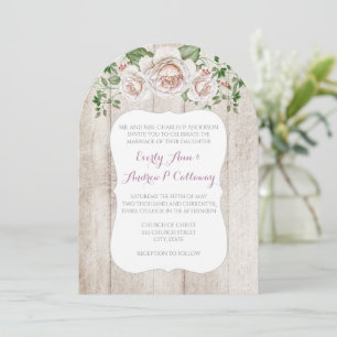 Pale Pink Farm House Barnwood invitations de maria