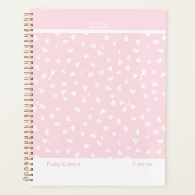 Pale Pink Feminine Minimalist Floral Large (Devant)