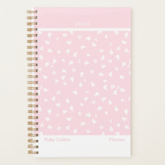Pale Pink Feminine Minimalist Floral Planner Planer