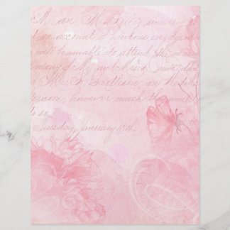Pale Pink Floral Letters Scrapbook Ephemera