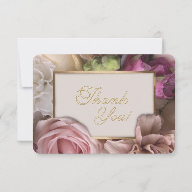 Pale Pink Rose Thank You Card Dankeskarte (Vorderseite)