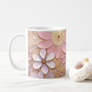 Pale Pink Shiny Blume Kaffeetasse
