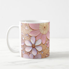 Pale Pink Shiny Blume Kaffeetasse