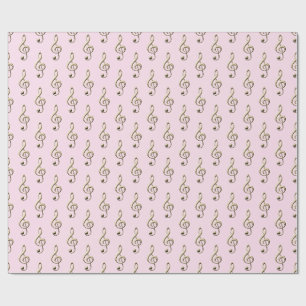 Pale Pink Treble Clef Musical Symbol Music Lover's Geschenkpapier