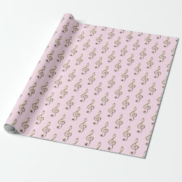 Pale Pink Treble Clef Musical Symbol Music Lover's Geschenkpapier